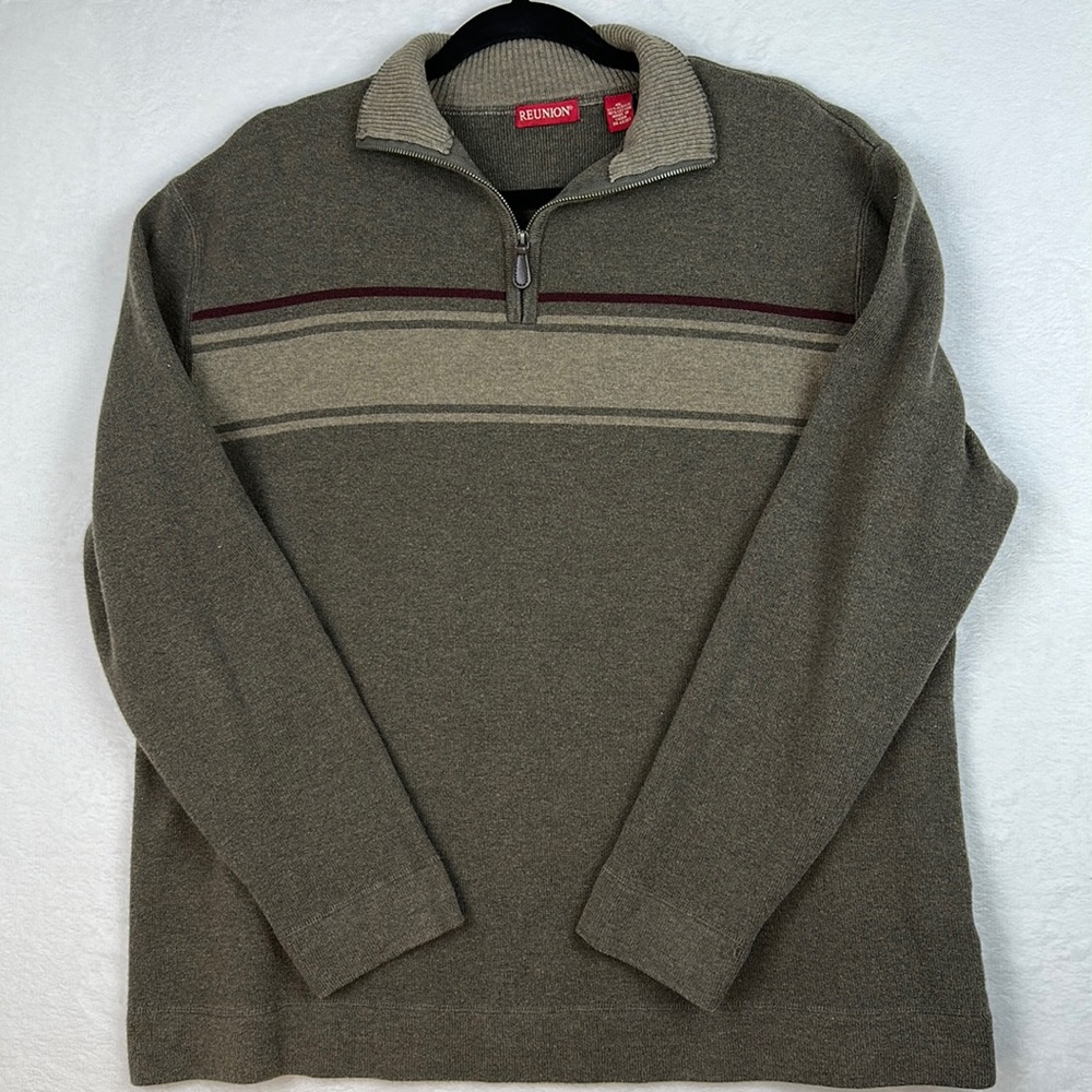Reunion Men’s Pullover Sweater Brown Multicolored Size XLarge